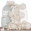 PartyWoo Pearl Beige Balloons 140pcs Different Sizes Pack of 18
