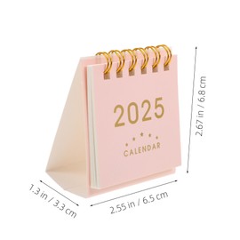 DIYEAH 2025 Desk Calendar Academic Calendar Standing Desk Calendar Desktop Calendar Stand Calendar Decorative Office Calendar 2025 Small Desk Calendar Desk Calendar 2025 Pink Paper