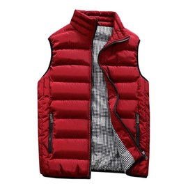 Guanzizai Men's Outdoor Casual Stand Collar Outwear Padded Vest Coats Lightweight Jacket