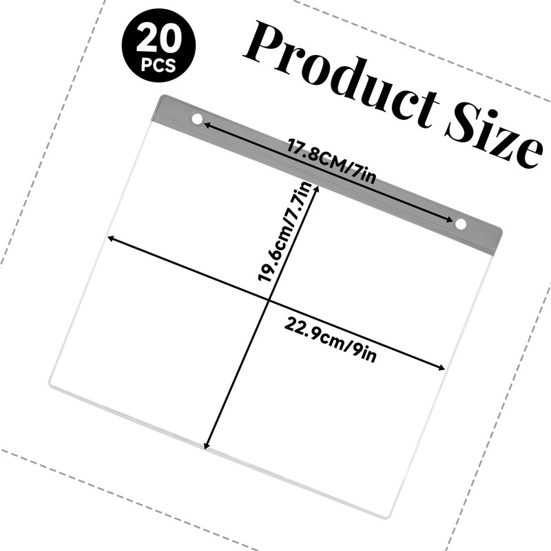 20 Pack Race Bib Display Vinyl Protector Sheets, Clear Race