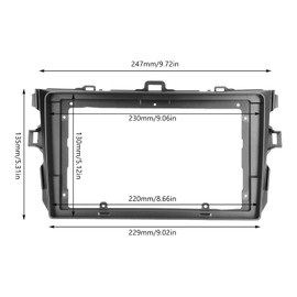 CHEOTIME Double Din Installation Dash Kit, Double Din Dash Kit 9 Inch ABS Silver Car Stereo Radio Fascia Bezel Replacement for 2006‑2013