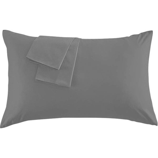 Pillow Cover, 100% Premium Cotton, 300 Thread Count High Density Fabric, Hotel Quality, Cloud-like Soft Touch, Envelope Type, Dust Mites, Antibacterial, Odor Resistant, 9 Colors to Choose from 3 Sizes (16.9 x 24.8 inches (43 x 63 cm), Gray)