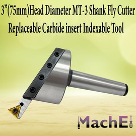 MachEl 3MT Shank (M12 x 1.75 mm) 3-Inch (75 mm) Fly Cutter for Milling & Lathe Machines – Indexable Tool with Replaceable Carbide Insert