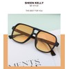 SHEEN KELLY Trendy Pilot Sunglasses for Women Men Retro Square