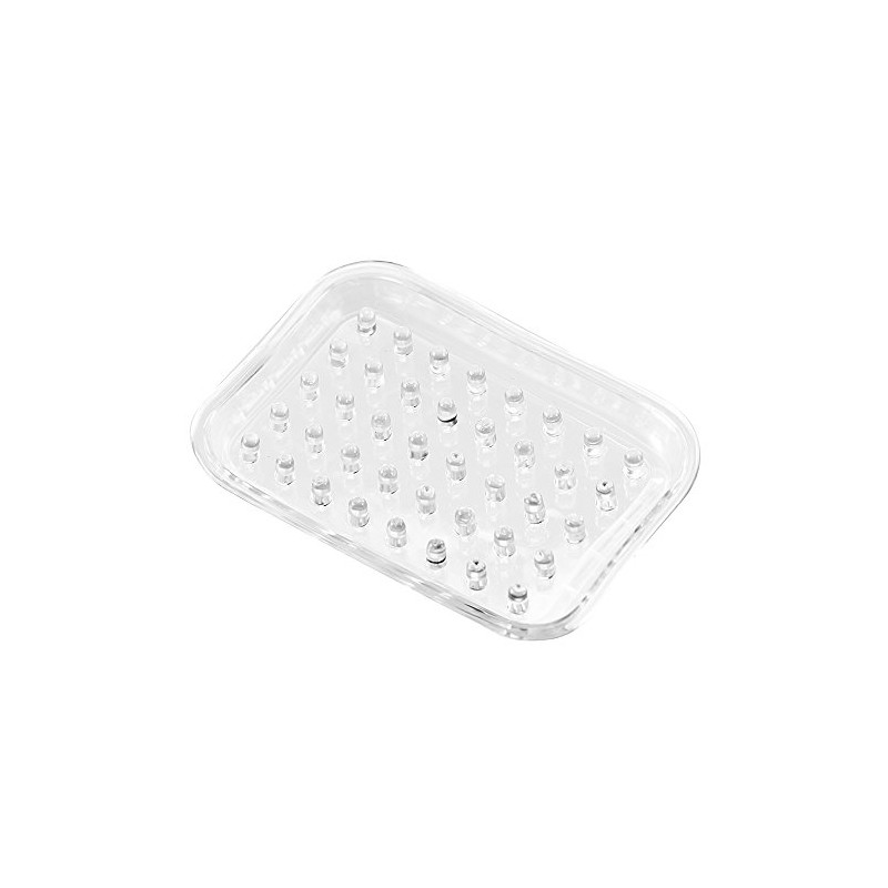 iDesign Plastic Bar Soap Holder for Bathroom Shower, Set of