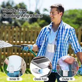 peyfulo Portable Waist Fan, Belt Fan Long Working Time, 5 Speeds Strong Airflow, Hands-Free Neck Fan Cooling PersonalFan, Rechargeable Wearable Fan for Camping, Outdoor, Hiking