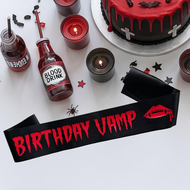Birthday Vamp Sash, Gothic Emo Birthday Girl Sash, Vampire Don't