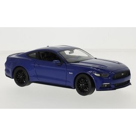 Ford Mustang GT, metallic-blau, 2015, Modellauto, Fertigmodell, Welly 1:24