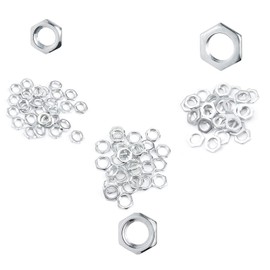 HSUYUN Set of 90 Nuts, M8, M10, M12, Fine Thread Nut, Flat, Fine Thread, Galvanised Thread Nut, for Mechanics and Furniture