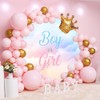 OERJU 6x6ft Gender Reveal Round Backdrop Boy or Girl Blue