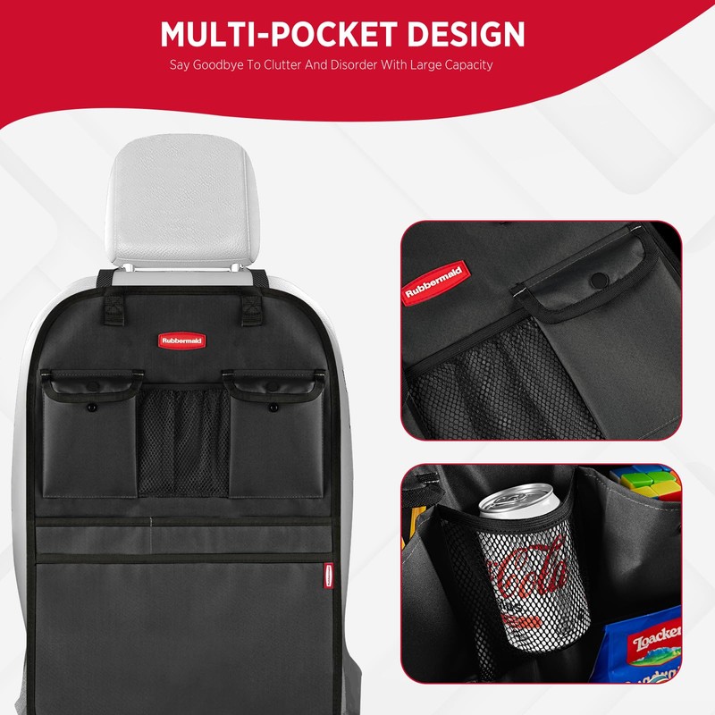 Rubbermaid Backseat Car Organizer, Kick Mats and Seat Back Protector,
