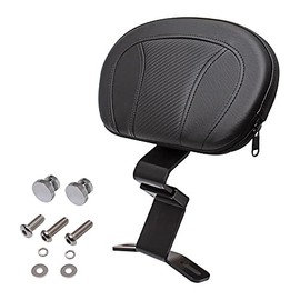 H RUO Black Front Driver Rider Backrest with Pad Compatible with Harley Touring CVO Street Glide Road King Road Glide 2009-2022 2021 2020
