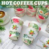 JarThenaAMCS 50 Set Hawaiian Disposable Coffee Cups with Lids Kraft