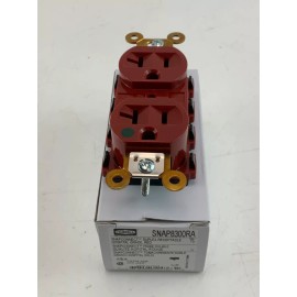 Hubbell New Hubbell SNAP8300RA 20amp 125v 3-Wire Red Duplex Receptacle