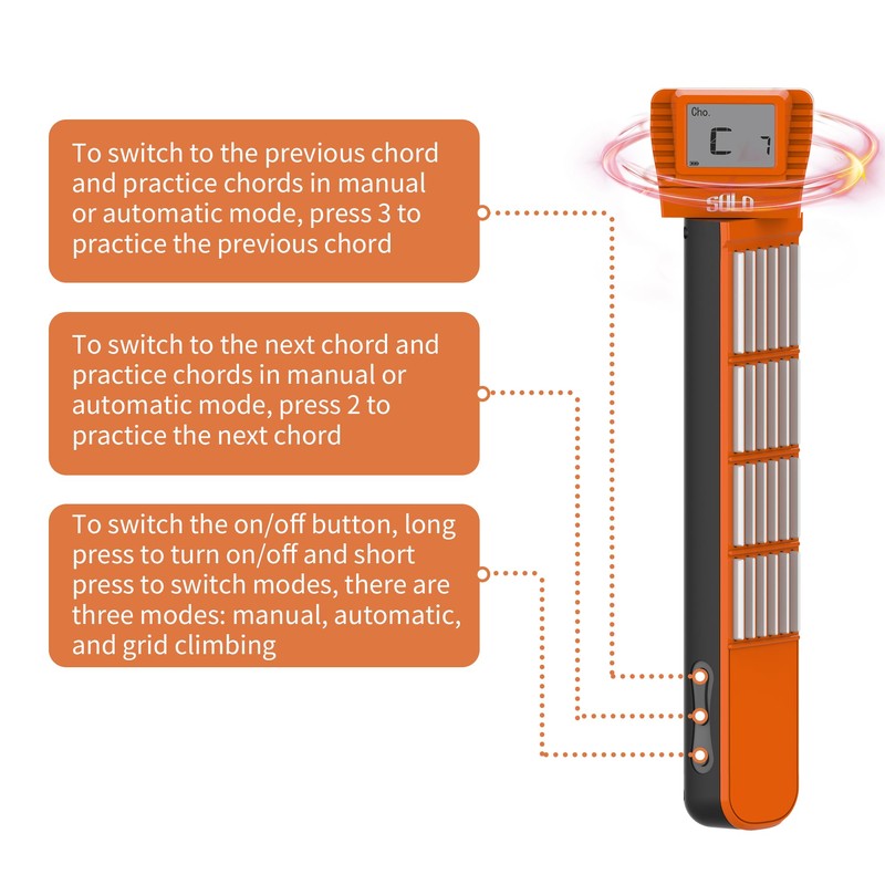 Temvox Intelligent Practice Guitar, Equipped with Rotatable Screen and Light