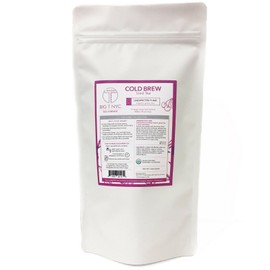 BIG T NYC Unexpected Fling Cold Brew Tea Sachets: Premium Organic Sencha Loose Leaf Green Tea with Rose and Cherry, Refill Bag - 11.6oz