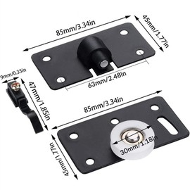 Duokon 1 Set of Sliding Door Rollers for Wardrobe, Mute Cold Rolled Steel Wheels for 10 mm to 30 mm Sliding Doors, for Cupboards, Windows, Wardrobes, Showcases, Shoe Cabinets