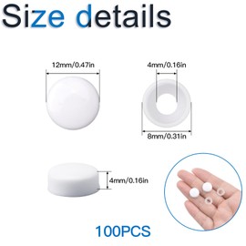 INCREWAY 100pcs Screw Covers, Plastic Screw Cap, Plastic Screw Cover, Plastic Dome Screw Cap (White)