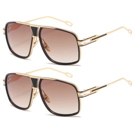 AEVOGUE Sunglasses For Men Goggle Alloy Big Frame Square Metal Punk Style Shield AE0336