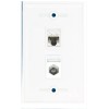 Wallplate City 1 Gang Flat Solid Coax CAT5E Ethernet RJ45