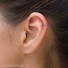 Cartilage Earring Clicker, Boho Helix Hoop Ring 925 Silver, Helix Piercing Clicker