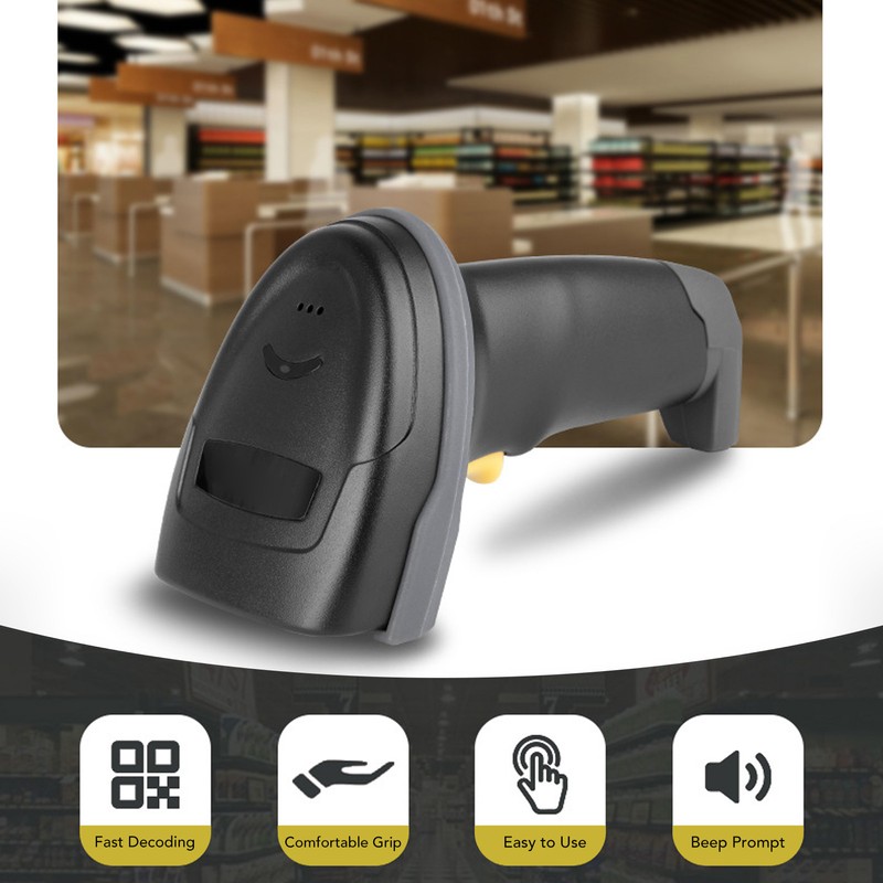Barcode Scanner 2.4G Wireless 1D Bar Code Reader Tool with