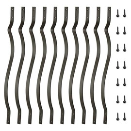 HZIU 51 Pack Deck Balusters 29.5 Inches Metal Deck Spindles with Screws Black Balusters Iron Deck Spindles， Wave Arc Baluster for Outdoor Stair Deck Porch