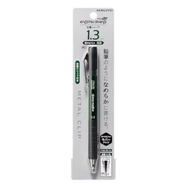 KOKUYO Lápiz mecánico, Enpitsu Sharp Tipo M agarre de goma, 1,3 mm (PS-P401G-1P), verde