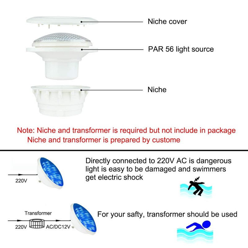 KOLLNIUN LED Pool Lighting, 20 W PAR56 RGB Swimming Pool