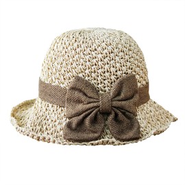 IPENNYE Straw Hat Women's Straw Hat, UV Protection Hat, Sun Shade Hat, Wide Brim Cap, Size Adjustable, Small Face Effect, Elegant, Foldable, Portable, Outdoor, Spring, Summer, Sea, Bicycle, Sunburn