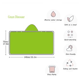 Asnewkit Hooded Baby Towel, Baby Bath Towels with Hood,Unique Animal Design Baby Towel with Hood Soft Absorbent Baby Bath Towels, for Newborn Baby Boy and Girl (Green)