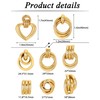 Ofeiyaa 8 Pairs Gold Knot Earrings for Women Chunky Statement