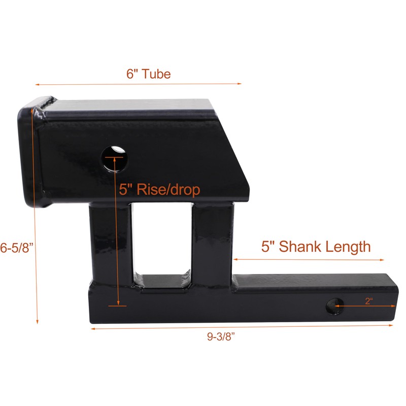 1-1/4" to 2" Hitch Adapter 1.25 to 2 Inches Hitch