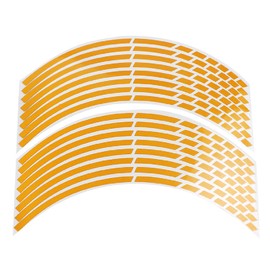 TNSRAY Wheel Rim Stickers, Pack of 16 Stickers Rims for Motorcycles, Cars, Bicycles, Complete Set, Chrome Rim Design, Wheel Sticker for Motorcycle Bikes, Night Universal Rims Stickers, Yellow