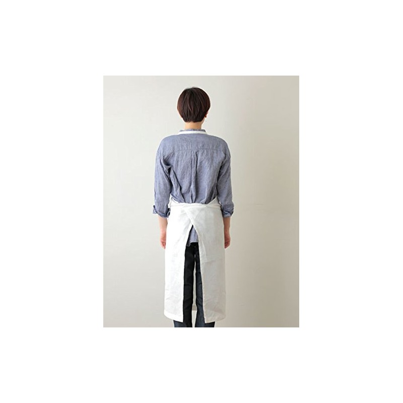 fog linen work Linen Full Apron White (19) 《LKA004-19》