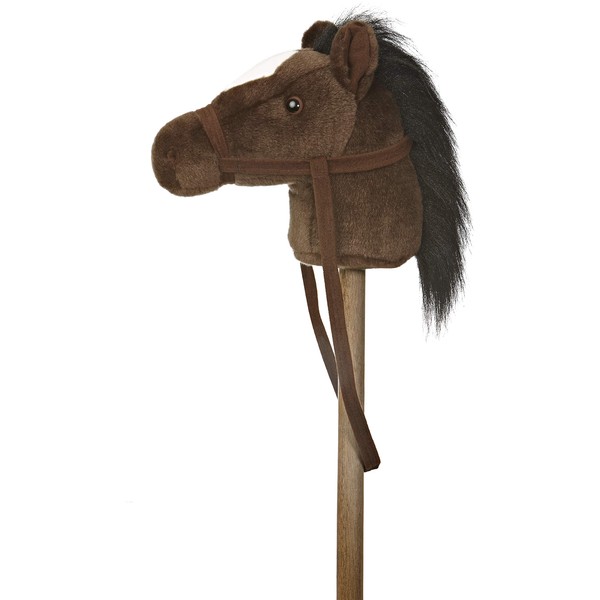Aurora® Rideable Giddy-Up Friends™ Dark Brown Pony Stuffed Animal - Active Fun - Imaginative Adventures - Brown 37 Inches