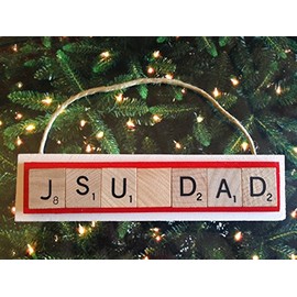 JSU DAD Jacksonville State Gamecocks Christmas Ornament Letters Tiles