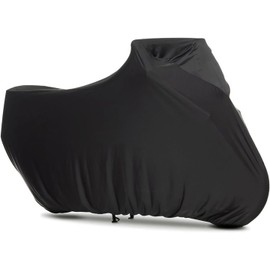 BIHEE Indoor Motorcycle Cover Soft Stretch Motorbike Cover Dustproof Indoor Cover for Universal Motorcycle Motorbike, Black, 295x109X140 cm, XXXL