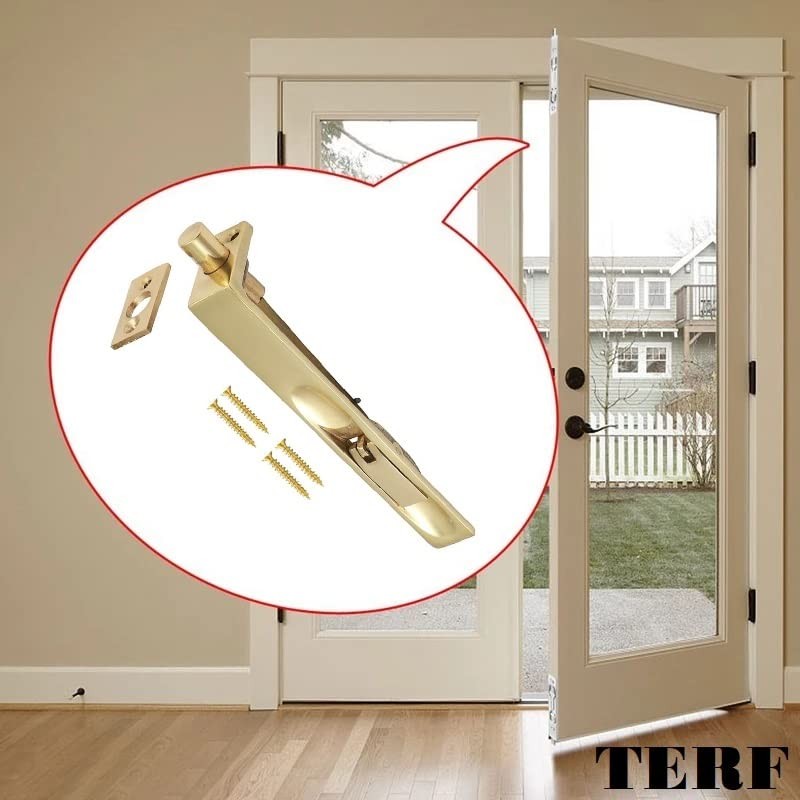 TERF® Traditional Vintage Style Polished Brass Flush Bolt 150mm [6'']