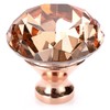 JUXYES 8 Pack 40mm Glass Crystal Cabinet Handles Knobs, Rose
