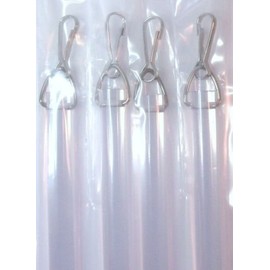 Shade Doctor of Maine 36" Heavy Duty Clear Acrylic Drapery Baton Curtain Wands 1/2" Thick with Stainless Steel Snap Hooks (4-Pack)