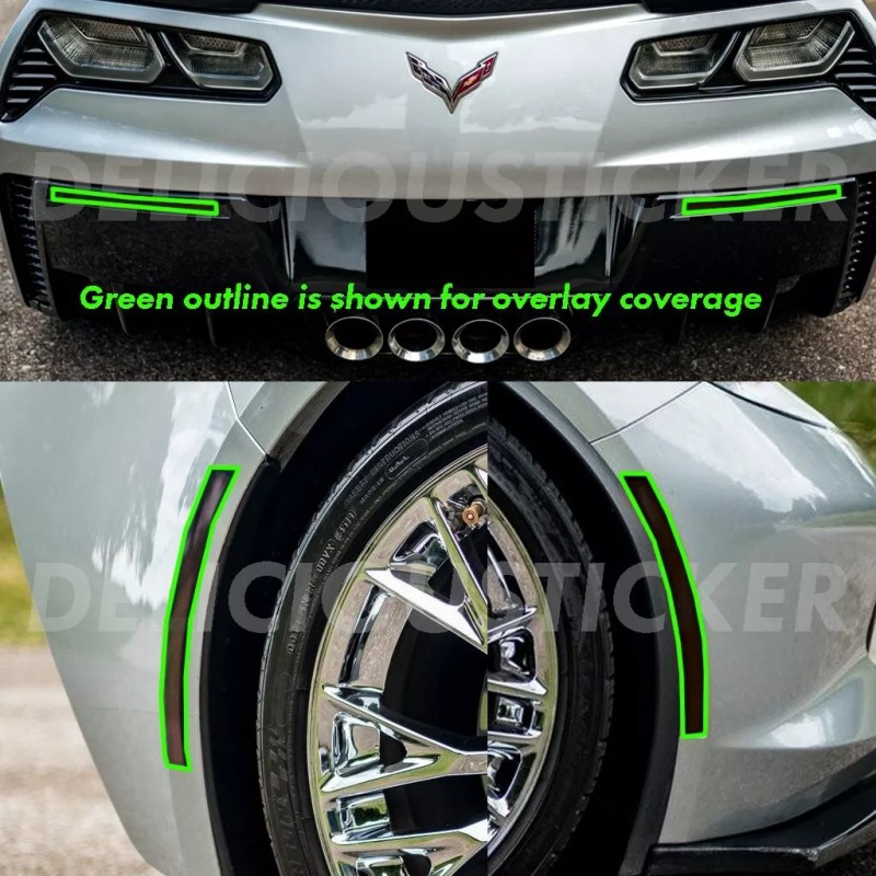 deliciousticker For Corvette C7 2014-2019 Tail Light Side Markers Front