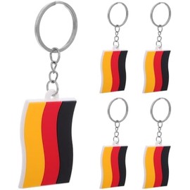 Set de 5 Llaveros Bandera Alemana de Pvc, Llavero Ligero y Multifuncional para Mochila y Llaves, Accesorio Adorable para Auto y Casa