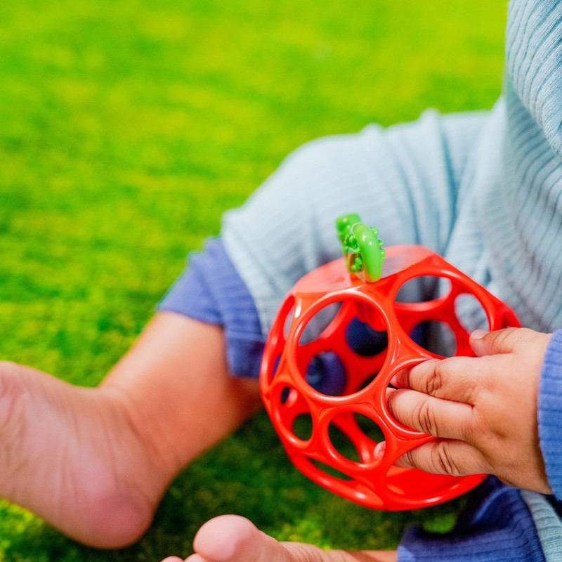 Bright Starts Oball Easy Grasp Red Apple Teether Toy, Hold