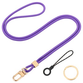 Segus Lanyard Purple, 1 Pieza Cuelga Llaves Cuello, Cinta Cuello Llaves con Hebillas Giratorias Metálicas, Lanyard Enfermera