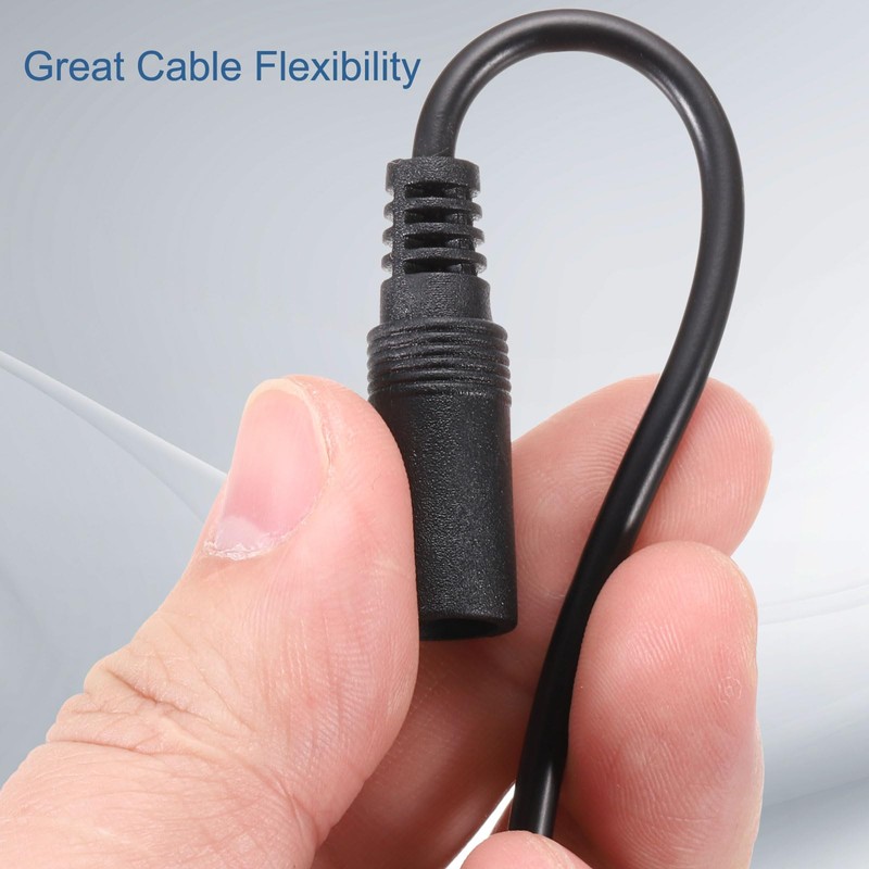sourcing map 5pcs DC Power Pigtails Cable, 5.5 x 2.1mm