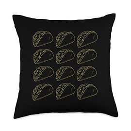 Body By Tacos | Fitness | Body Positive 4444 Tattoo Style | Taco Tuesday | Body Positive Throw Pillow, 18x18, Multicolor