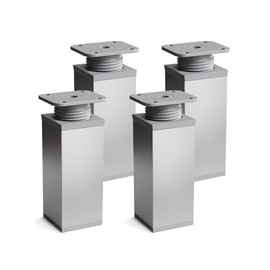 MFV1-AL Furniture Feet, Colour: Aluminium, Square Profile: 40 mm x 40 mm