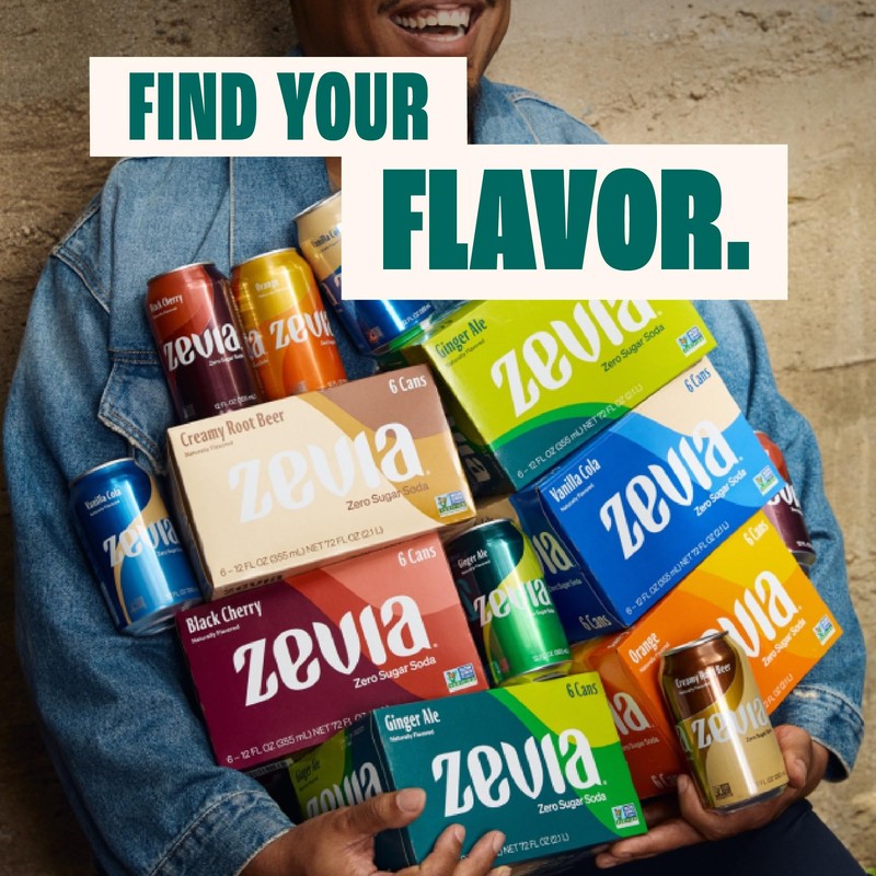 Zevia Zero Sugar Soda, Caffeine Free Cola, 12 oz Cans