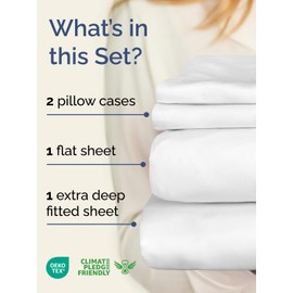 Extra Deep Pocket Queen Sheet Set - 4 Piece Breathable & Cooling Bed Sheets - Hotel Luxury Sheet Set - Ultra Soft, Wrinkle Free & Comfy - Easily Fits Extra Deep Mattresses - Deep Pocket White Sheets